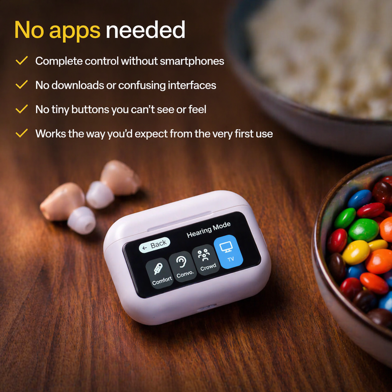 Ear-Hook Smart AI Hearing Aid โ Hear Clearly, Regain Your Confidence ๐