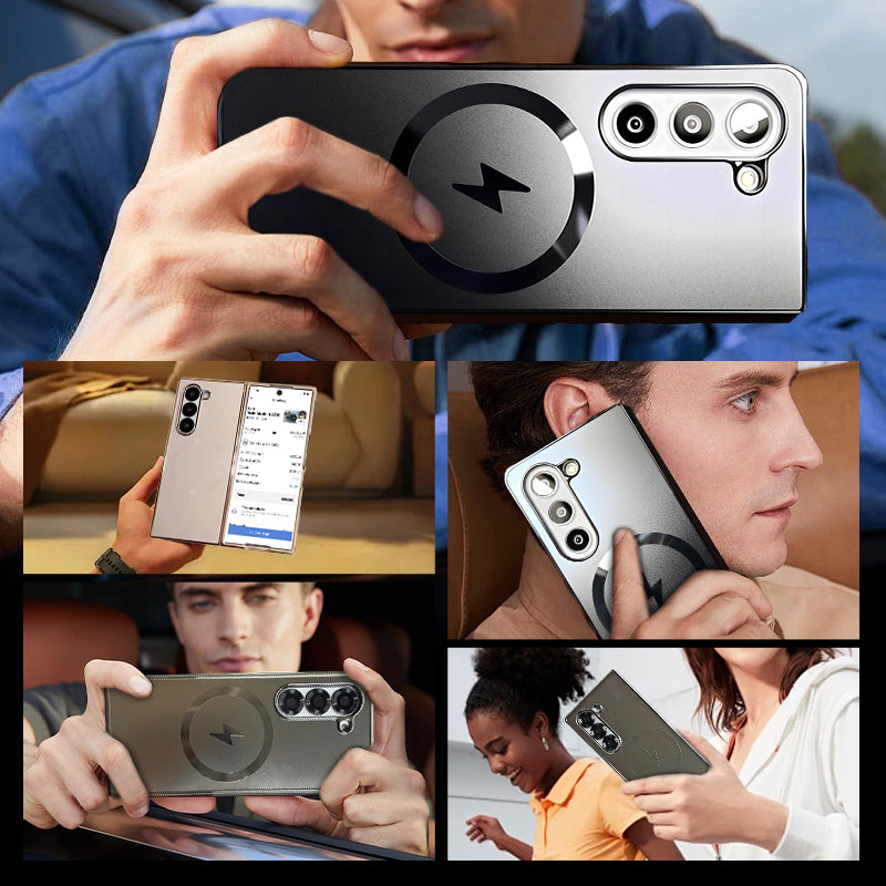Electroplated Frosted Magnetic Case Cover for Samsung Fold Series