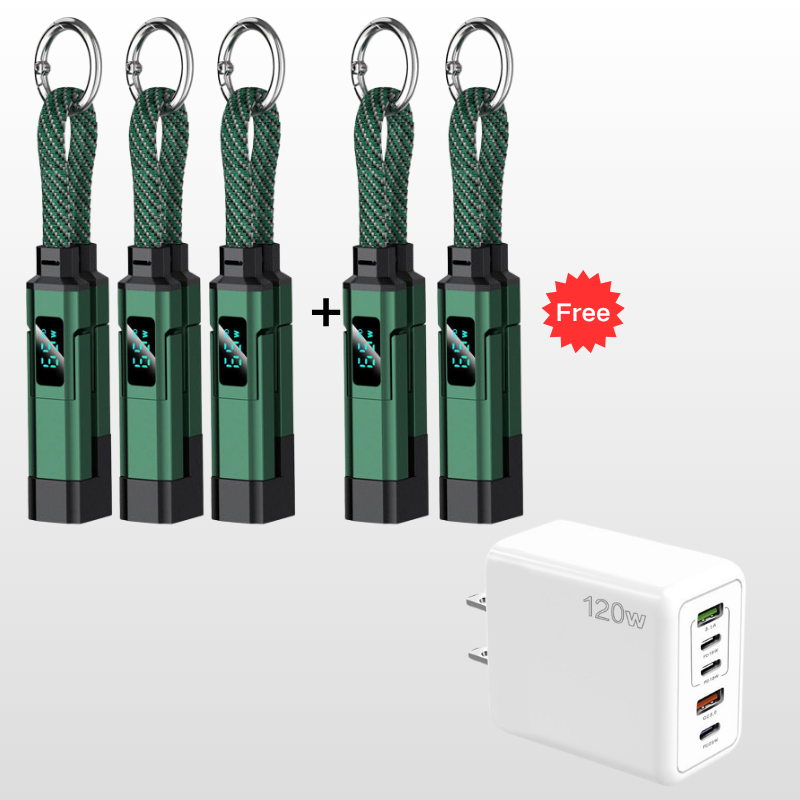 🔥HOT SALE50% OFF🔥4-in-1 Digital Display Keychain Charging Cable