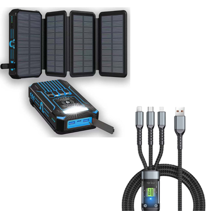 🔥Christmas Limited-Time Offer: 50% OFF!!!🔥20000mAh Solar Power Bank with Foldable Panels, Wireless Charging & LED Flashlight