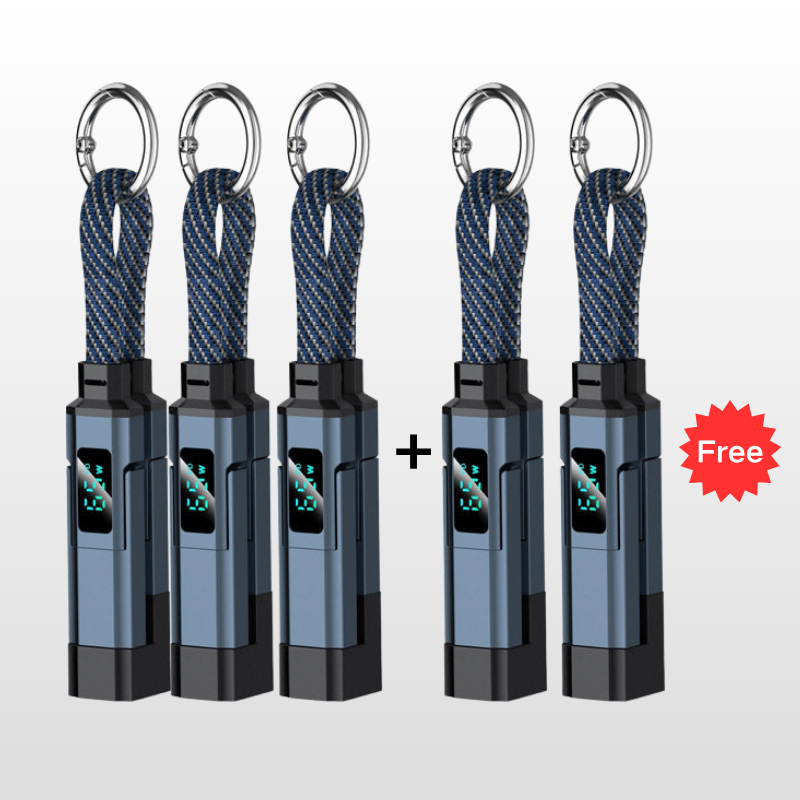 🔥HOT SALE50% OFF🔥4-in-1 Digital Display Keychain Charging Cable