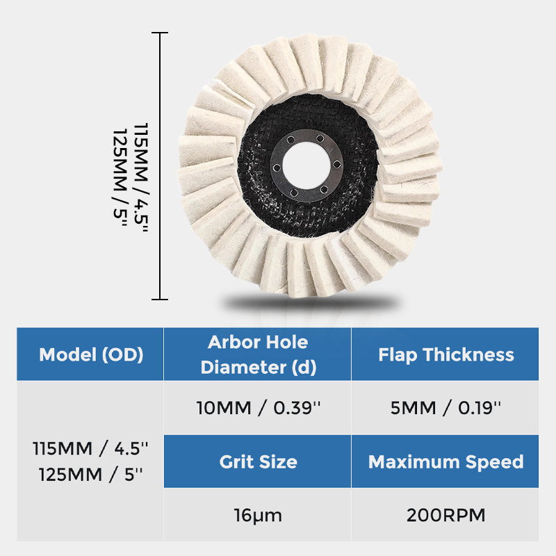 ✨ BUY 1 GET 1 FREE ! 🔧 Wool Felt Flap Polishing Disc – Easy to Use, Surface-Safe & Professional Finish 🧽