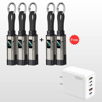 🔥HOT SALE50% OFF🔥4-in-1 Digital Display Keychain Charging Cable
