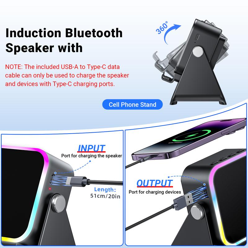 💎 50% OFF 5-IN-1 WIRELESS SPEAKER STAND! 💎 Induction Audio, Phone Holder & Ambient Light