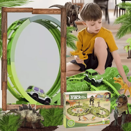 🎁Christmas Special Sale: Up to 50% Off!💝🦖Creative Dinosaur Theme Track Toy Set