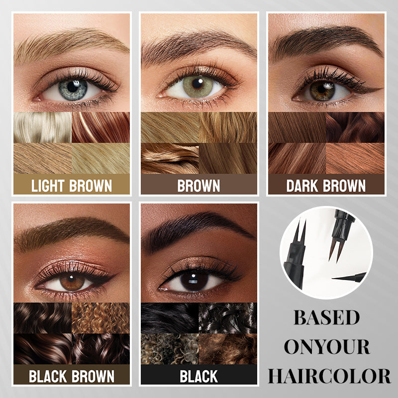 🔥Limited Time Sale - Buy 3 Get 5 Free🔥 2 in 1 Liquid Eyebrow Pen - Waterproof & Sweatproof