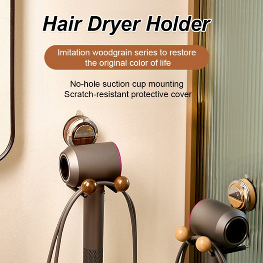 Punch-Free Suction Cup Hair Dryer Holder