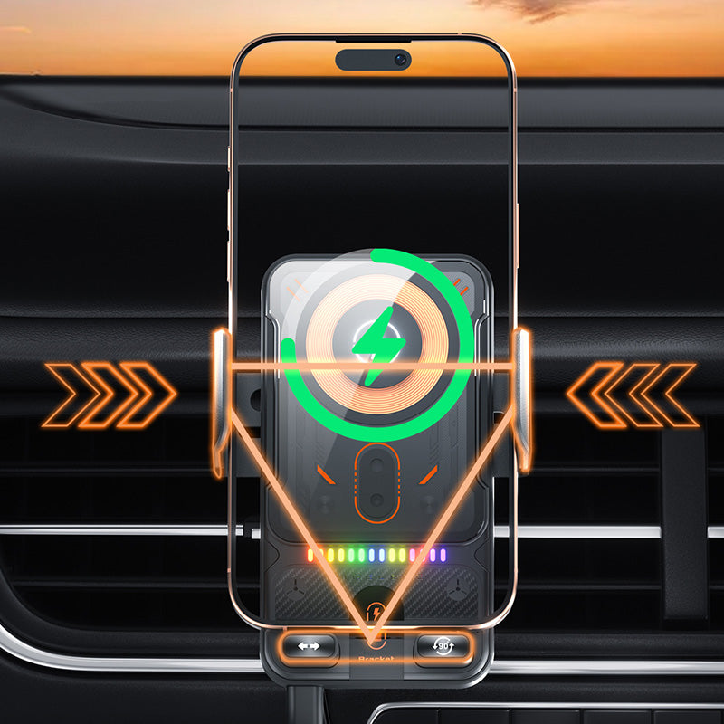 🔥HOT SALE 49% OFF🎁⚡Over 50K sold! 📱Smart 2-in-1 Car Rotating Mobile Phone Holder & Wireless Charger⚡