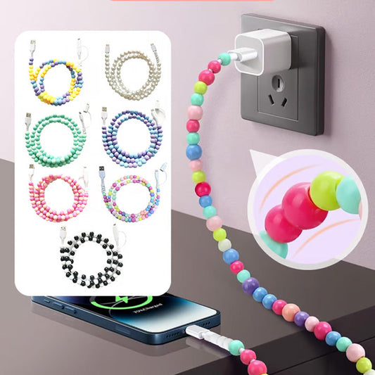 🔥HOT SALE🔥2-In-1 USB To Type-C ＆ Phone Beaded Charger Cord