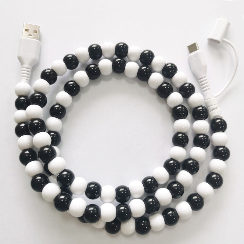 🔥HOT SALE🔥2-In-1 USB To Type-C ＆ Phone Beaded Charger Cord