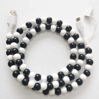 🔥HOT SALE🔥2-In-1 USB To Type-C ＆ Phone Beaded Charger Cord
