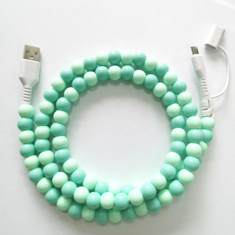 🔥HOT SALE🔥2-In-1 USB To Type-C ＆ Phone Beaded Charger Cord