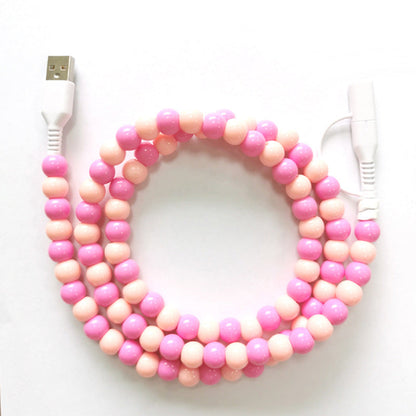 🔥HOT SALE🔥2-In-1 USB To Type-C ＆ Phone Beaded Charger Cord