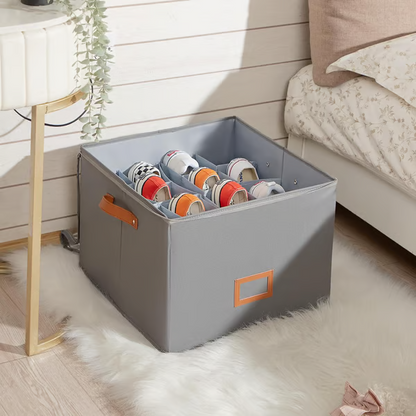 📢📢50% OFF !!!⏰ Fabric Shoe Organizer Storage Box👟– Foldable Design, Large Capacity, Dustproof & Breathable, Space-Saving for Closet & Bedroom 🧺
