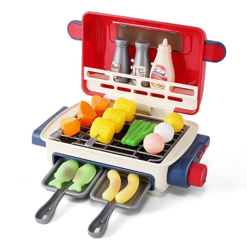 🍖 60% OFF NOW! ✨ Kids BBQ Grill Playset - Realistic Smoke & Sound Effects with 8 Toy Food Items for Imaginative Play 🎵👧🧑