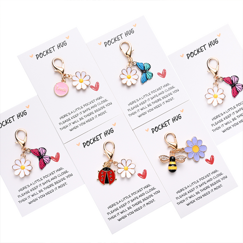 Cute Insect Daisy Keychain & Card