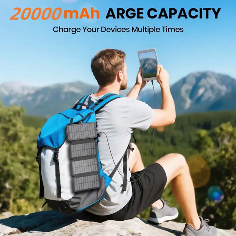 🔥Christmas Limited-Time Offer: 50% OFF!!!🔥20000mAh Solar Power Bank with Foldable Panels, Wireless Charging & LED Flashlight