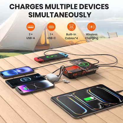 🔥Christmas Limited-Time Offer: 50% OFF!!!🔥20000mAh Solar Power Bank with Foldable Panels, Wireless Charging & LED Flashlight