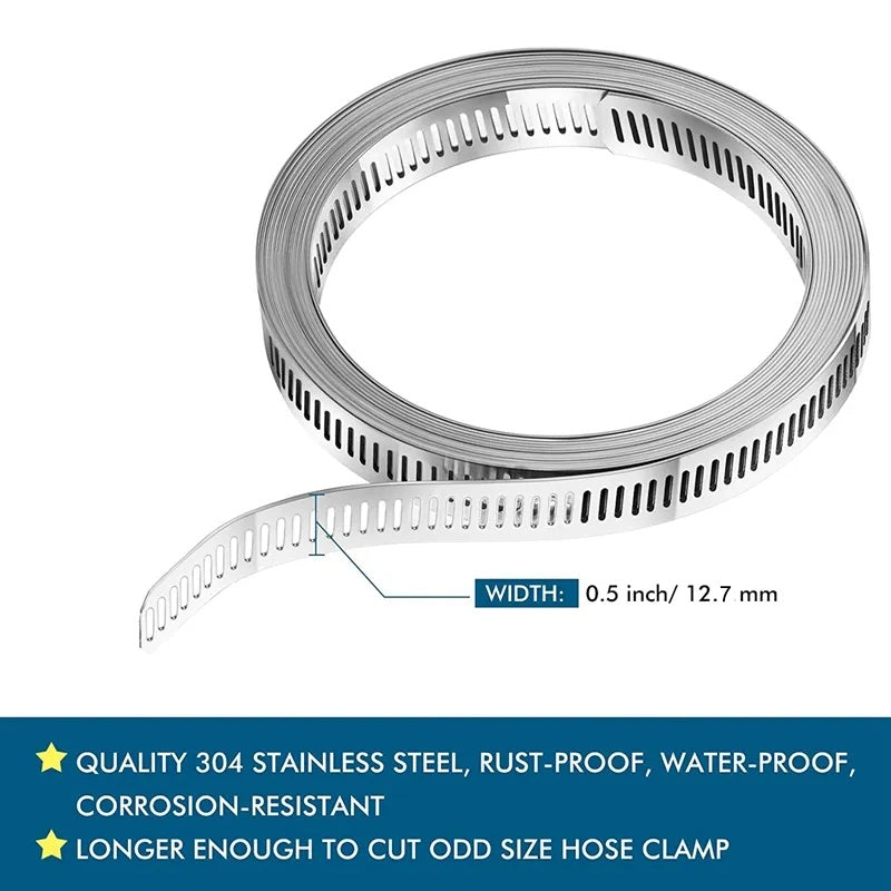 🔥Hot Sale Deals-Adjustable 304 Stainless Steel Hose Clamps Assortment Kit
