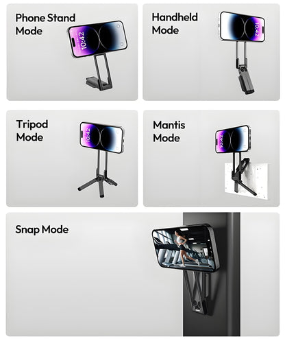 📢📢50% off!! ⏰ Magnetic Mount – 5-in-1 Mini Tripod with Dual MagSafe Magnets, Foldable Hook & Arca-Swiss Base! 📱🎥