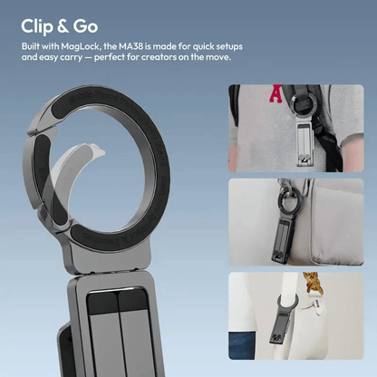 📢📢50% off!! ⏰ Magnetic Mount – 5-in-1 Mini Tripod with Dual MagSafe Magnets, Foldable Hook & Arca-Swiss Base! 📱🎥