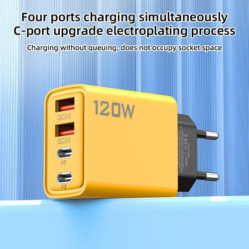🔥Hot Sale Deals-120W 4-Port Fast Charger Block