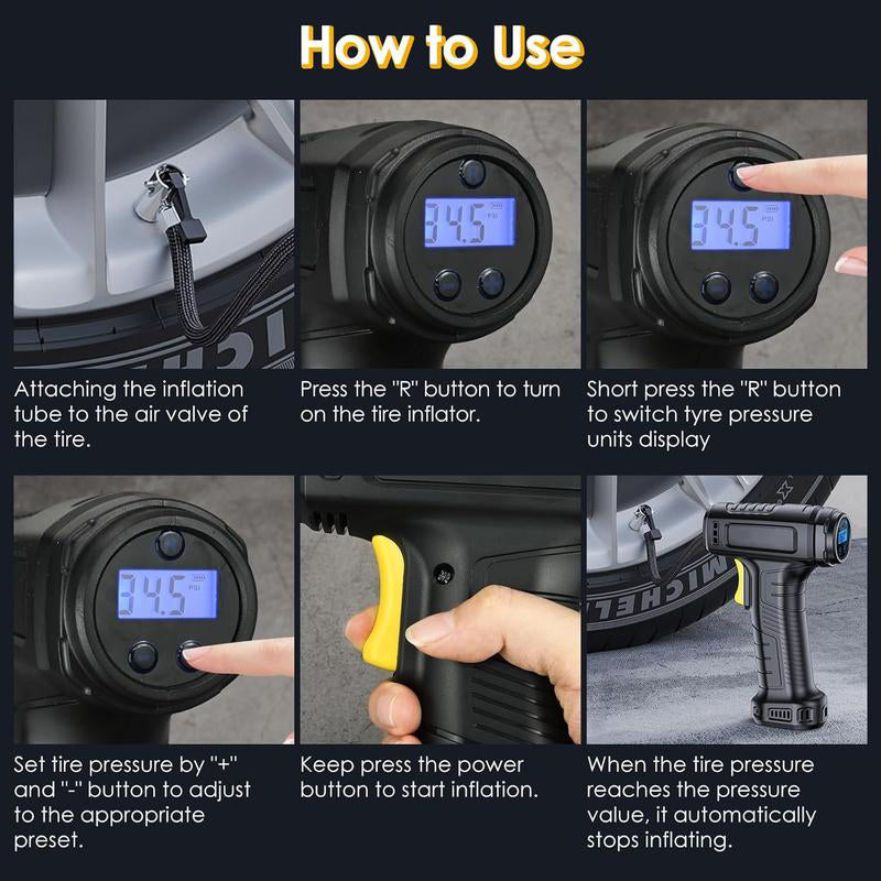 🔥Limited-time offer-Portable Cordless Air Compressor with Digital Display
