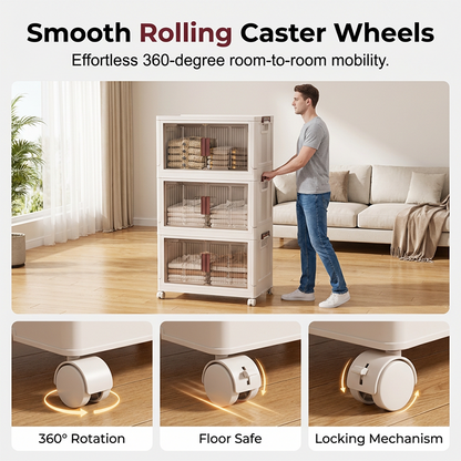 ⏰🔥LIMITED TIME 50% OFF! 🧺 Large Collapsible Storage Bin with Lid – Foldable, Durable & Perfect for Clothes, Toys & Blankets 🏠✨