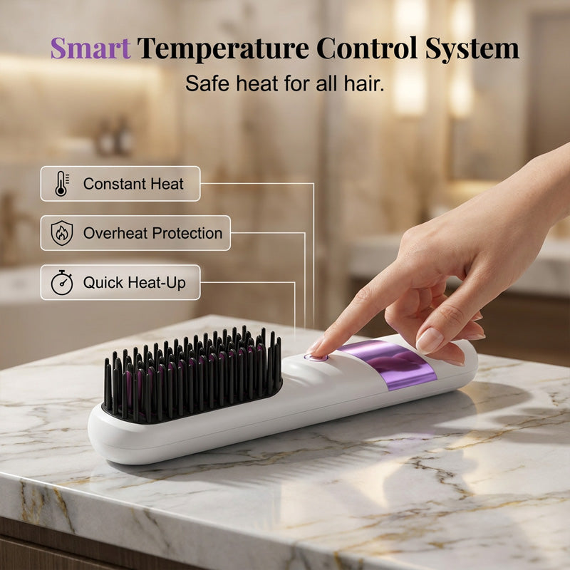 🔥Limited-time offer-Cordless Ceramic Hair Straightener Brush