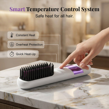 🔥Limited-time offer-Cordless Ceramic Hair Straightener Brush